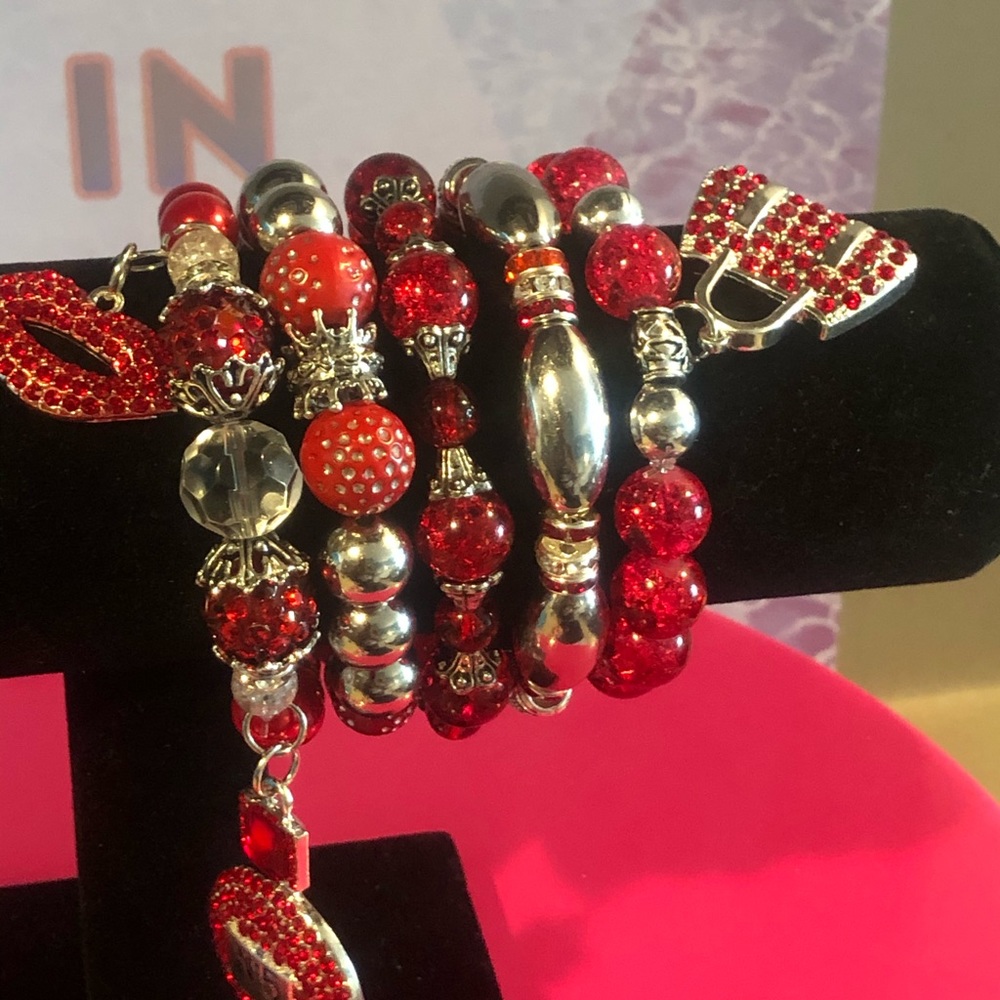 Lady in Red Bracelet Set